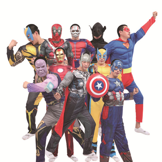 cosplay Iron Man Hero Man-Man Clothing Spider Black Bat Man Thor God Captain America Adult Muscle Clothing Male