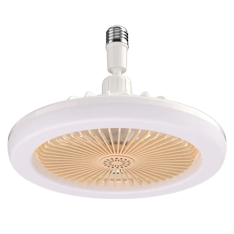 E27 fan lamp dining room living room bedroom mute ceiling ceiling ceiling fan lamp three-color light pole simplified lighting