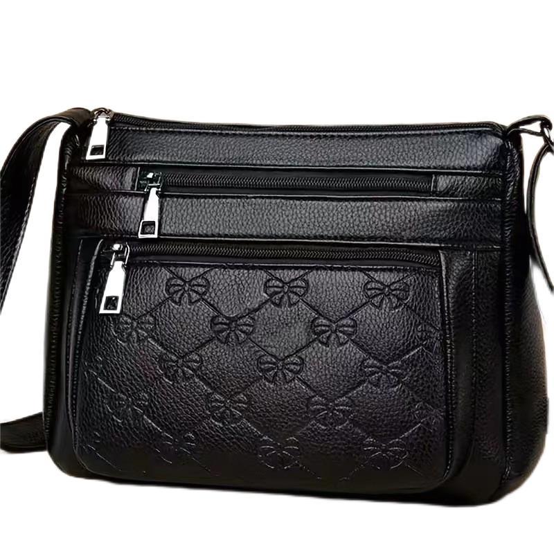 Genuine Leather Middle-aged Women's Bag Mother's Bag PU Bag Women's Middle-aged and Elderly Shoulder Crossbody Bag Mother-in-law Bag