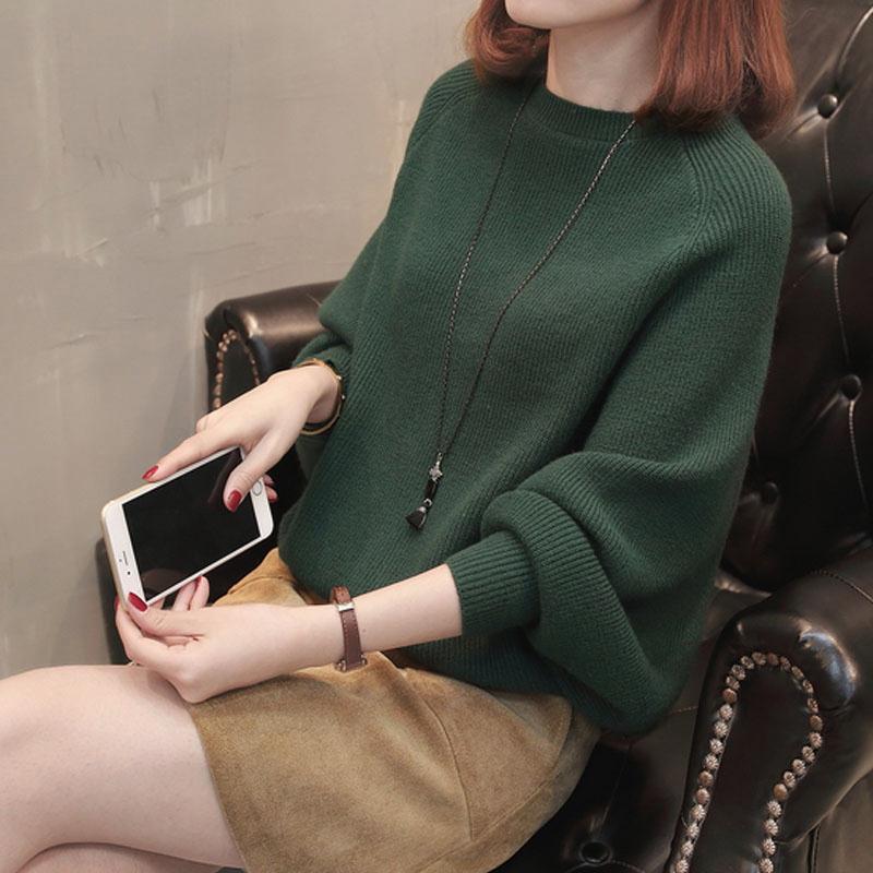 2023 autumn and winter New Korean style batwing sleeve loose sweater women's coat cross-border solid color sweater pullover women's top