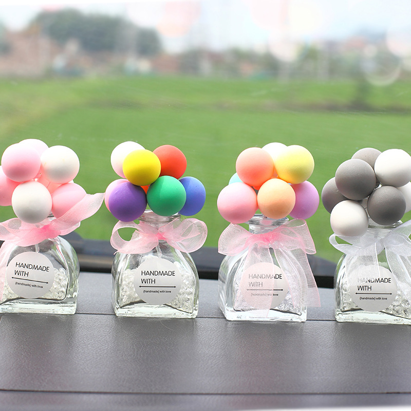 Internet Celebrous Confession Balloon Car Ornaments Car Perfume Holder Color Macron Glass Bottle Car Aromatherapy Decorations