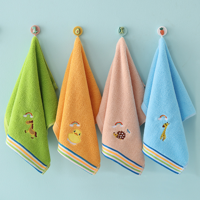 Pure cotton children's towel children's face towel cute embroidery soft absorbent boys and girls Children's towel