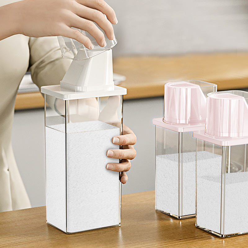 Japanese Washing Powder Storage Box Sealed Scale Measuring Cup Storage Jar Household Disinfection Washing Bottling Clothes Liquid Storage Bucket