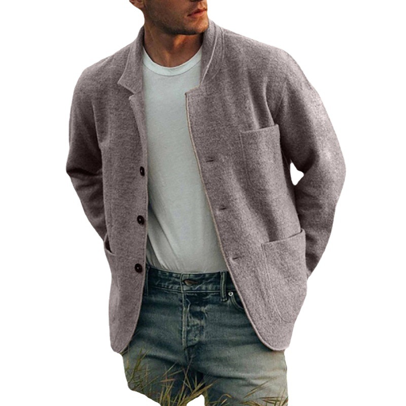 2023 European and American Amazon ebay Men's Youth foreign trade solid color fashion jacket jacket casual overcoat