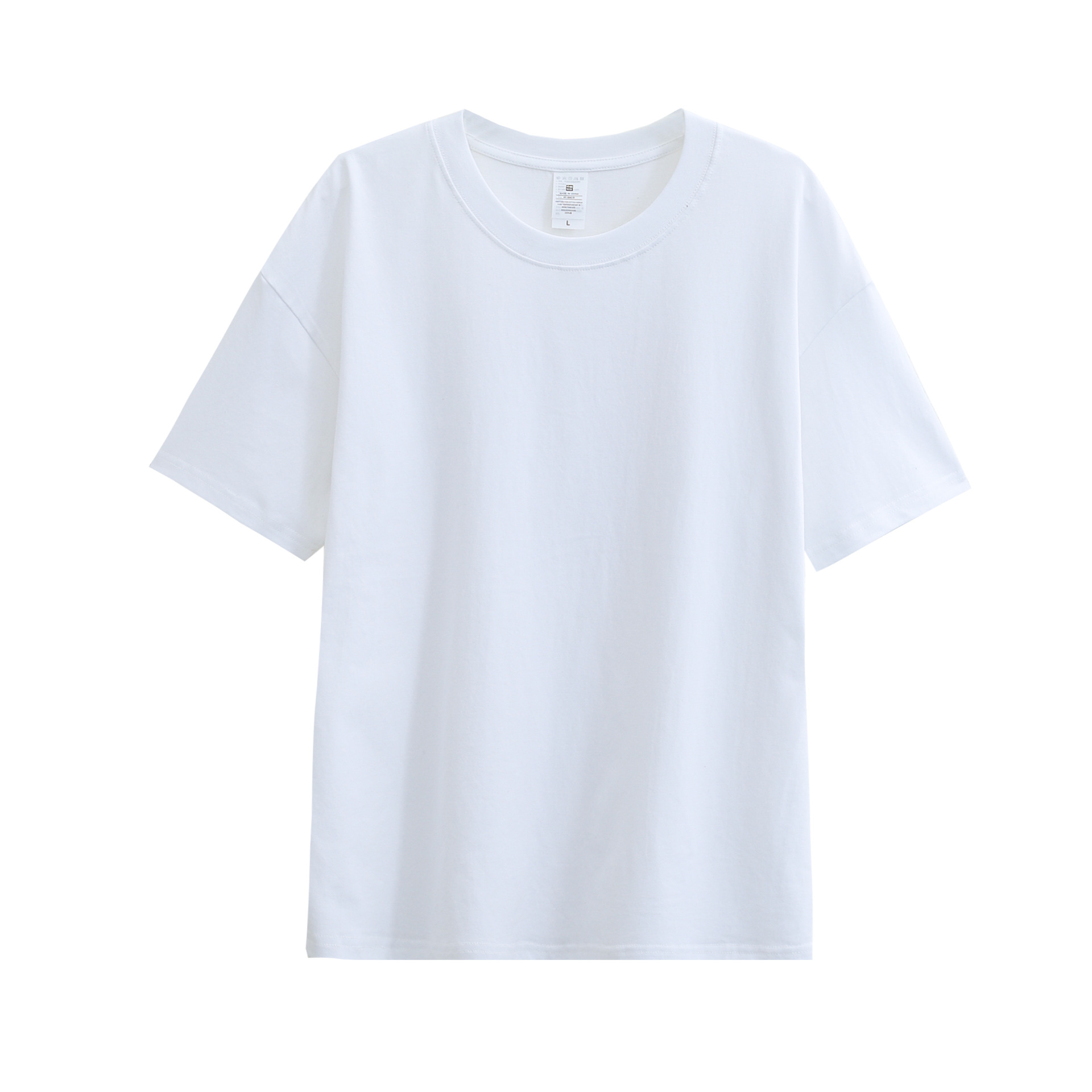 Trendy brand heavyweight 230g cotton shoulder short sleeve T-shirt women's spring and summer New loose couples half sleeve base shirt wholesale