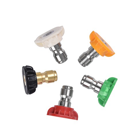 Factory direct supply of fan-shaped nozzle for high-pressure cleaning machine water gun 1/4 quick-plug nozzle cylindrical fan-shaped five-color nozzle