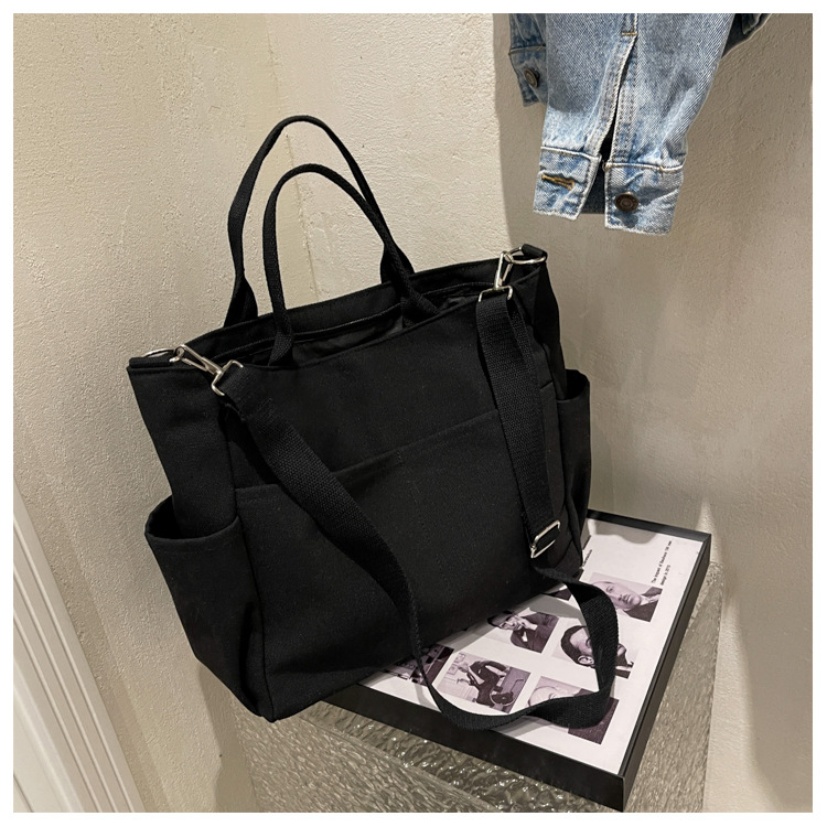Damentasche Großhandel Große Kapazität Trendy Modische Canvas Tasche Koreanische Ins Style Retro Einfache Pendeln Casual Umhängetasche_voghion.com