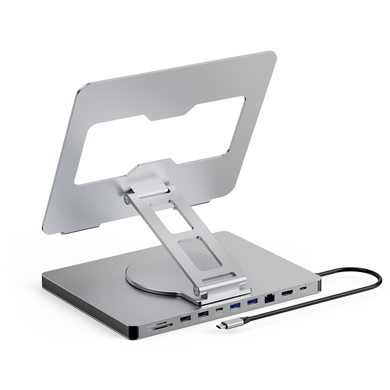 Notebook stand expansion dock typec swivel folding 4 k60hz gigabit port desktop stand hub docking station