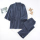 Couple's Japanese-style Kimono Pajamas Spring and Summer Thin Cotton Crepe Men's Bathrobe Lace-up Home Suit Sweaty Clothes