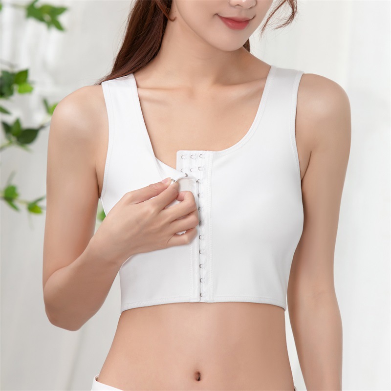 束胸大胸顯小平胸內衣女排扣Les塑胸運動防震動薄款塑身上衣背心