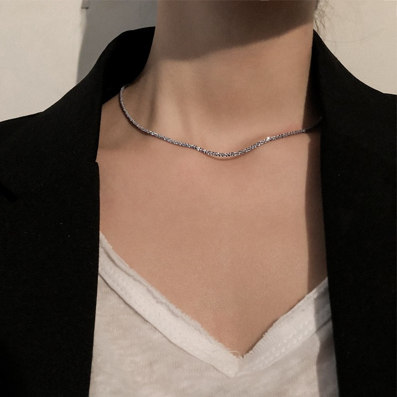 Korean ins niche simple sparkling temperament trend clavicle chain jewelry fashion copper star necklace
