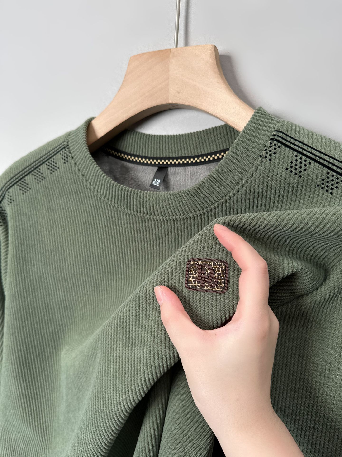380g Heavy Cotton Men's Sweater Casual Crewneck fleece-lined Thickened Korean Youth Base Shirt Spring and Autumn T-shirt