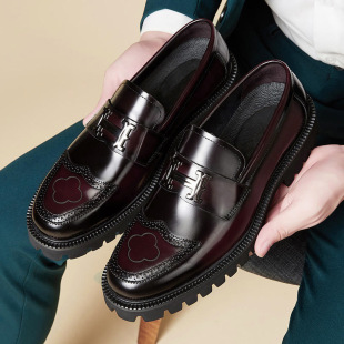 HPIOPL cross-border 5011 open edge bead matte craft leather shoes men's polished color two-color upper men's shoes