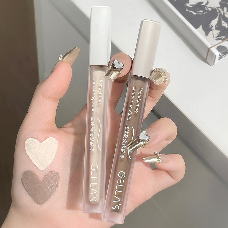 Gellas Liquid Cosmetic Three-piece suit Liquid Cosmetic Stick Nose Shadow Brightens Tear Groove Women's High-gloss Shadow