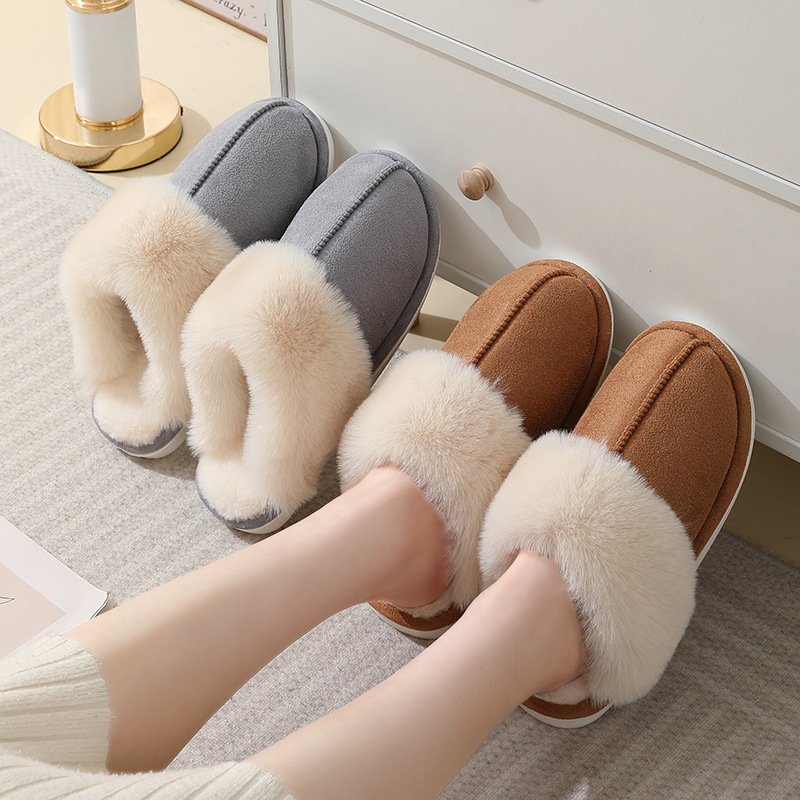 2024 Amazon Cross-border Explosions Winter Home Slippers for Men and Women Couple Indoor and Outdoor Warm Slippers