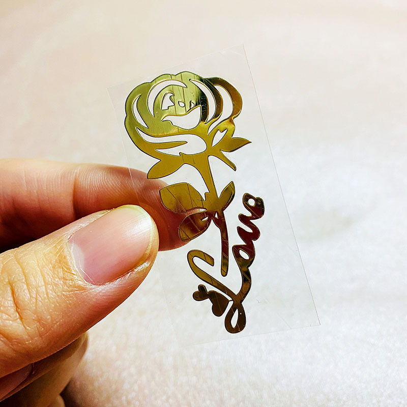 Factory wholesale crystal glue drop accessories heart into diy parking sign metal stickers mobile phone glue drop metal stickers