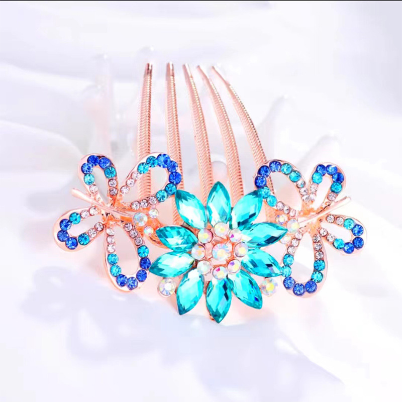 Hair Comber National style comb female hairpin antique hair clip alloy hair pin five-tooth hair clip wholesale