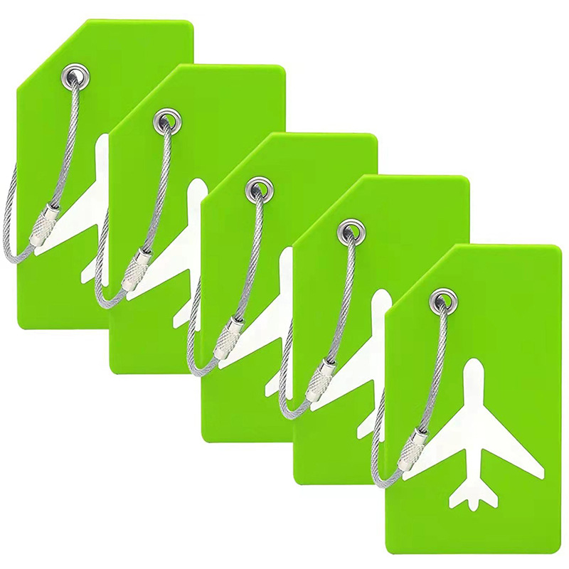 Amazon in stock silicone luggage tag PVC piece lanyard luggage tag flexible glue consignment box tag hot selling aircraft tag