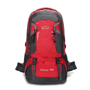 60L Large Capacity Outdoor Mountaineering Bag Water-repellent Nylon Travel Bag Couple's Shoulder Leisure Sports Travel Backpack