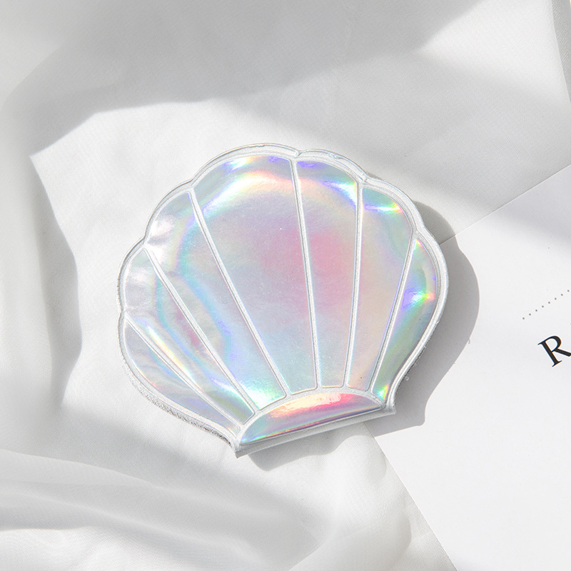 Dream Laser Color Girl Heart Flash Shell Fairy Small Mirror Portable Double-Sided Makeup Mermaid Ji