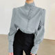 2023 Spring New Women's Clothing European and American Long Sleeve Chinese Stand Collar Elegant Commuter Casual Fashion Professional White Shirt