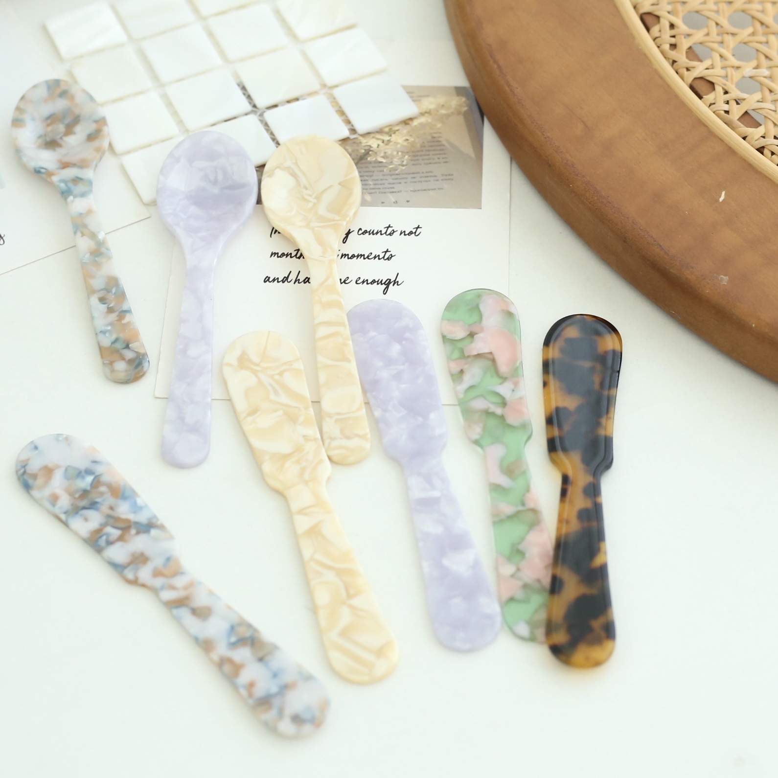 ins blogger with French retro jam knife butter knife cake spoon dessert spoon acrylic photo props