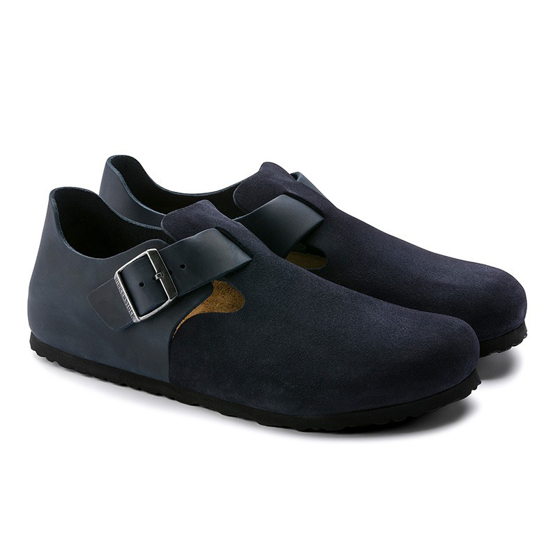 London Boken shoes 2023 autumn and winter New soft wood bottom leather stitching suede BK Boken shoes men's and women's single-layer shoes