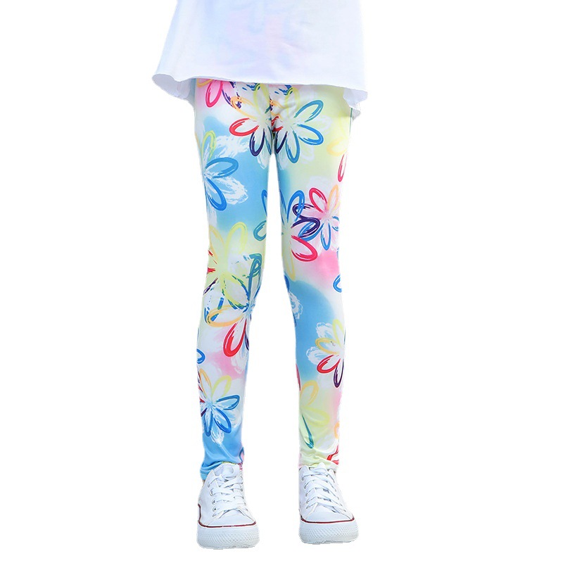 New girls' leggings spring and autumn thin children's printed tights baby Korean stretch trousers factory direct sales
