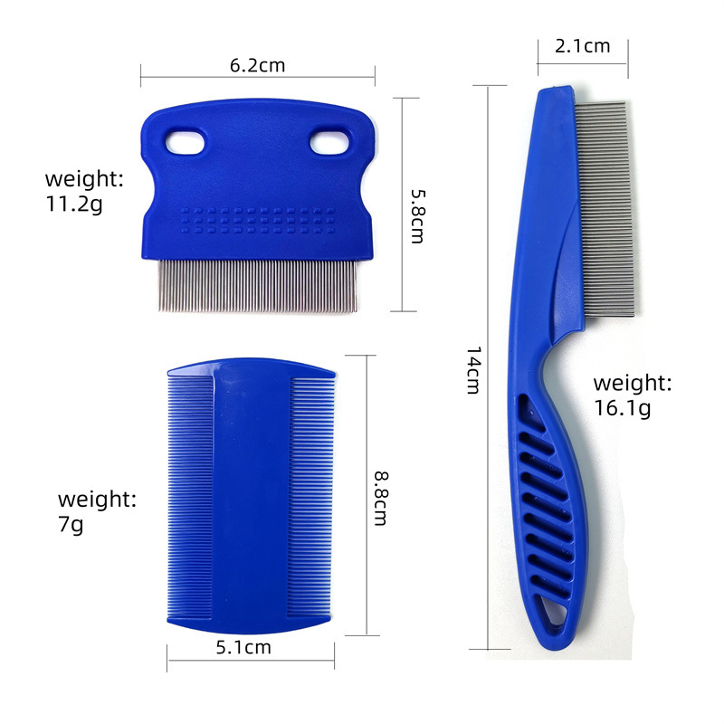 Pet Cleaning and Beauty Products Pet Lice Removal Comb Flea Comb Toothed Pin Comb Lice Removal Comb Tick Hook Combination Set