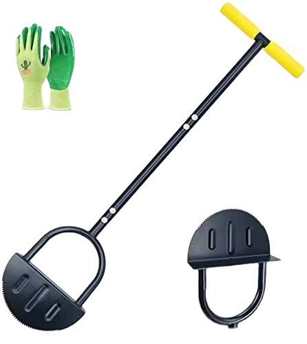 Manual Edge Cutting Shovel Serrated Lawn Edge Trimming Machine with Handle Half Moon Lawn Edge Shovel Tool Step Trimming Shovel
