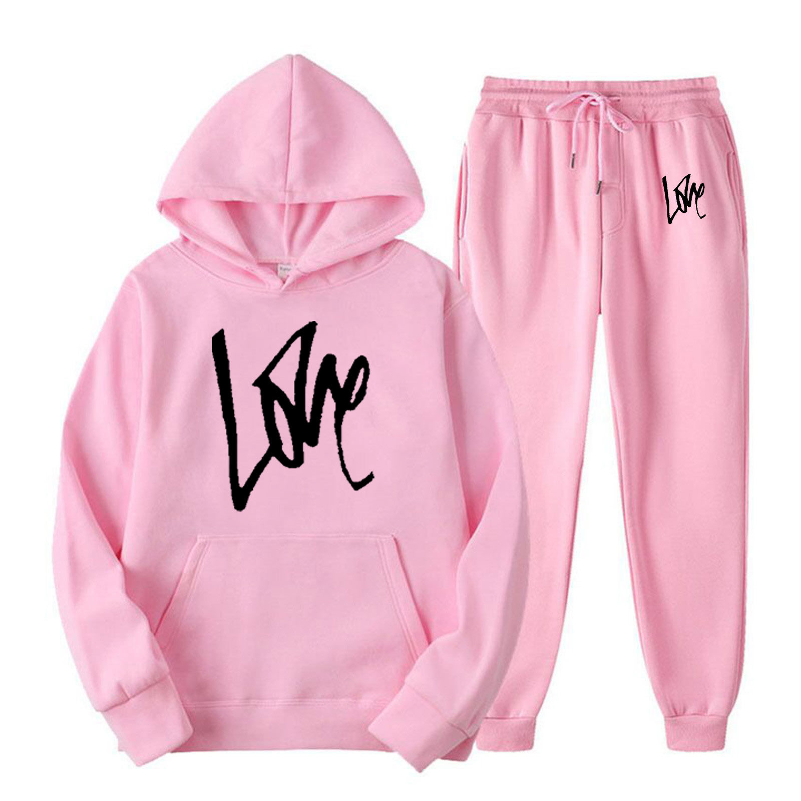 2023 Cross-border Men's Spring and Autumn Solid Color suit Hooded Sweat suit Fashion Casual Sports Two-piece suit