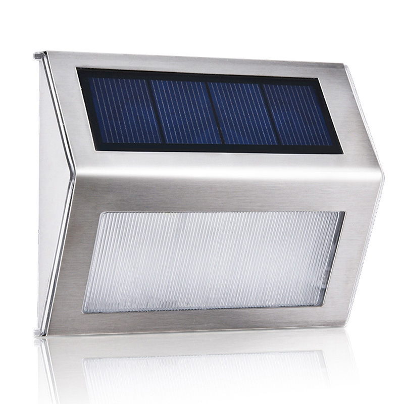 Cross border solar staircase stainless steel 3led ladder light outdoor rainproof wall lamp fence lamp night light