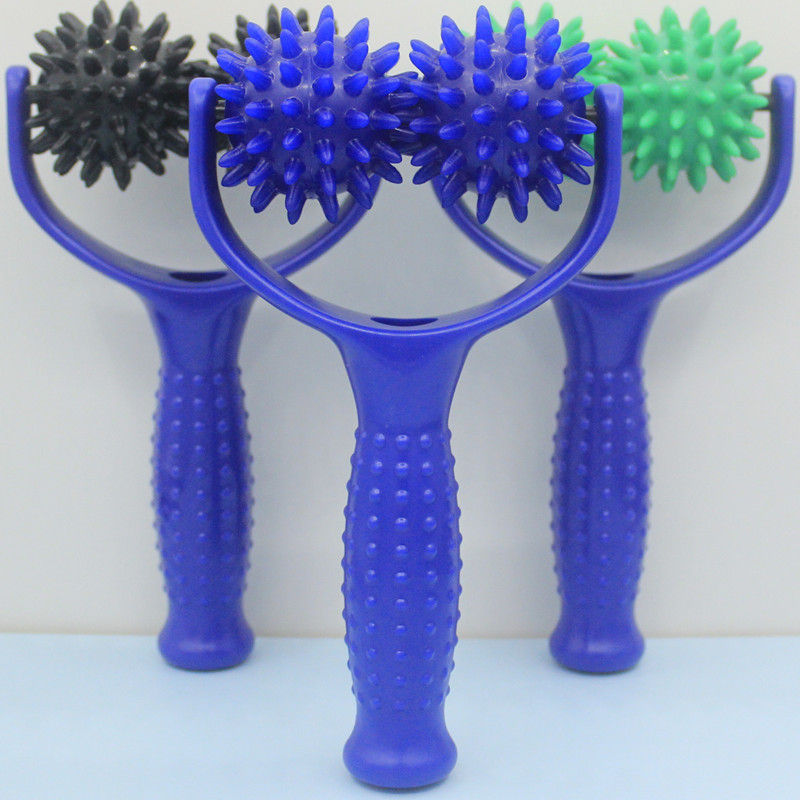 Stab Ball Roller Massage Stick Portable Muscle Relaxer Shoulder Neck Roller Soothing Stick Yoga Massage Roller Stick