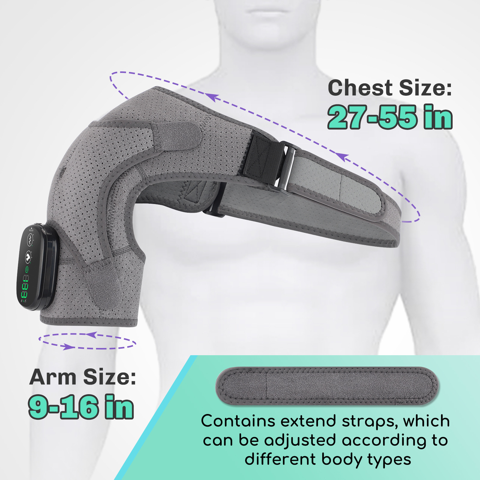 Factory private model controller version electric shoulder pad to relieve joint strain in middle-aged and elderly people heating vibration neck and shoulder massage instrument