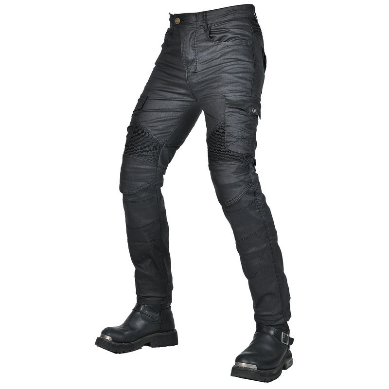 VOLERO Vorum Gong Motorcycle Jeans Men's Coated Vintage Biker Pants Multi-Pocket Casual Tooling Riding Pants