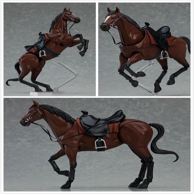 国産良質版関節強化figma馬2.0版素体白馬ブラウン馬可動フィギュア置物|undefined