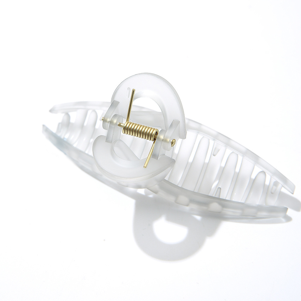 Unisex Frosted shark clip transparent hair grip female back head hairpin large square hair clip hair clip pan head hair clip headdress_voghion.com