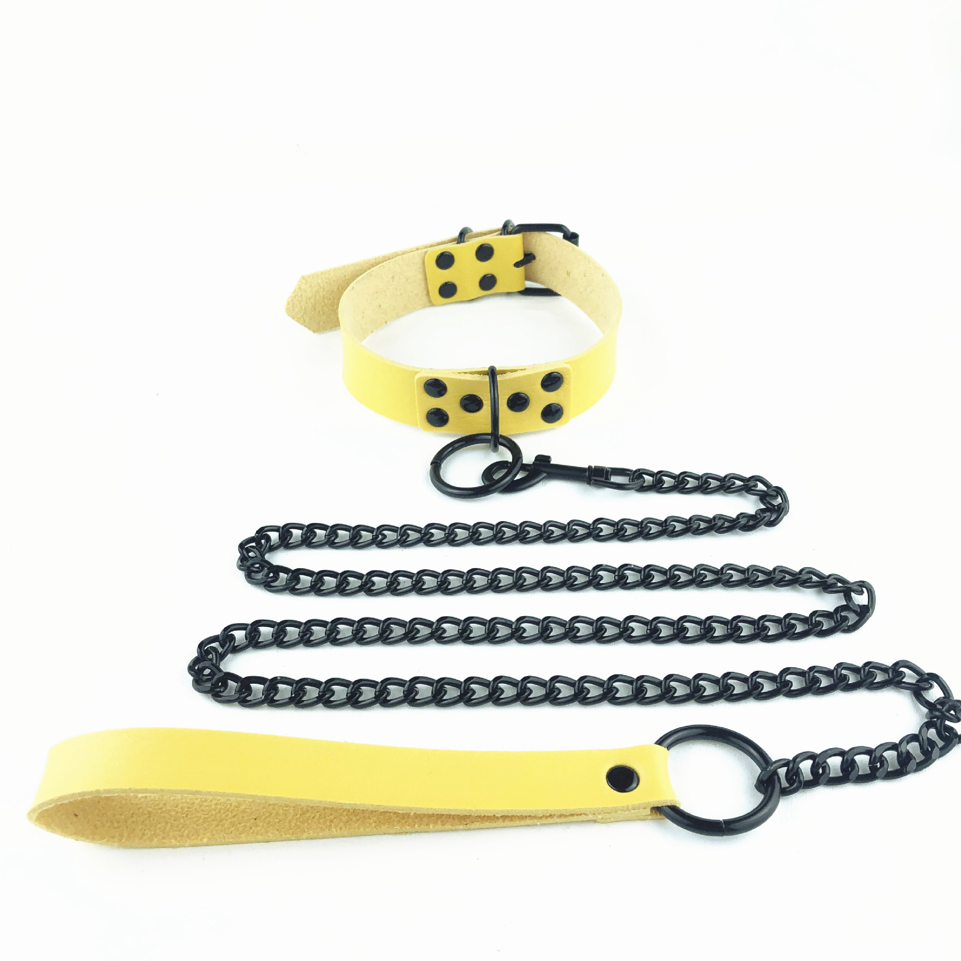 Pu Leather Dark Gothic Wind Collar Chain Couple's Traction Rope Collar Cosplay Decorative Street Shooting Nightclub Necklace