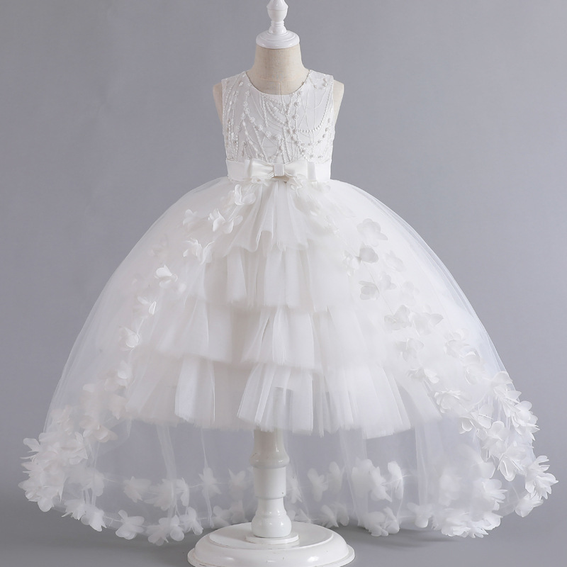 Girl's Dress Evening Dress Tail Dress Sleeveless Princess Dress Pouce Skirt Cake Skirt Evening Dress Costume
