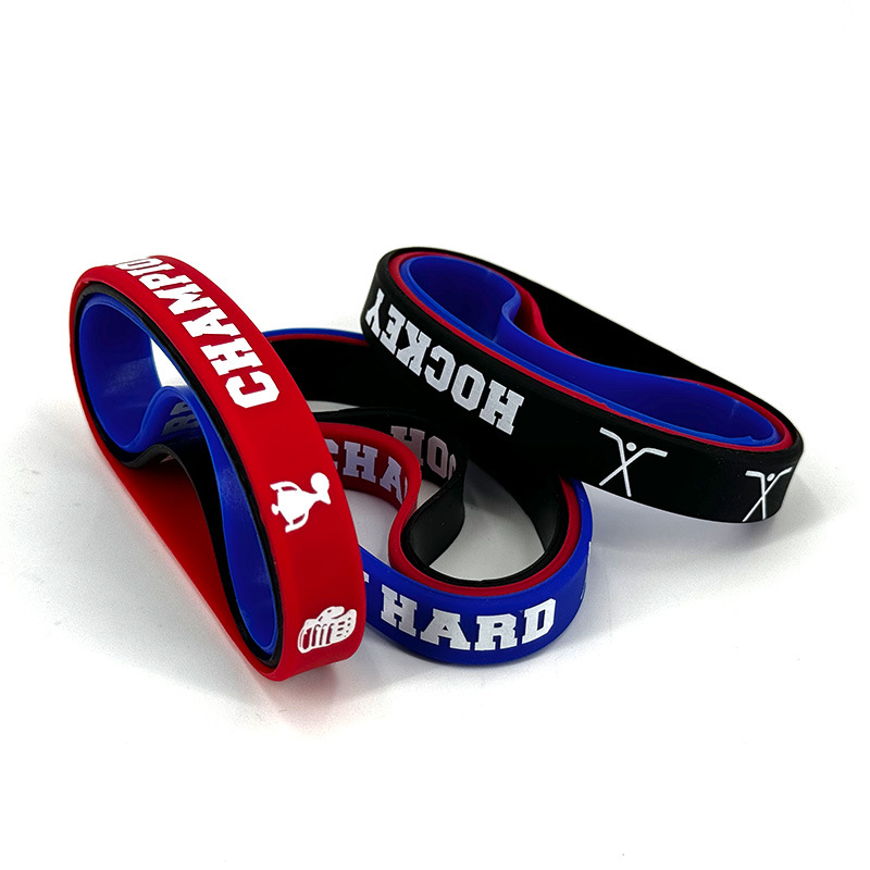 Cross-border supply of hockey wristbands to encourage young men and women to exercise European and American classic ice hockey silicone bracelet