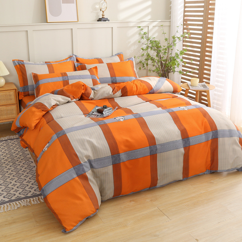 One-piece quilt cover wholesale factory direct skin-friendly comfortable simple single-double student dormitory home quilt cover four-piece set