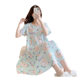 Cotton Silk Nightgown Women's Summer Plus Size Foreign Trade Printed Pajamas Thin High-end Loose Cotton Outer Wearing Skirt