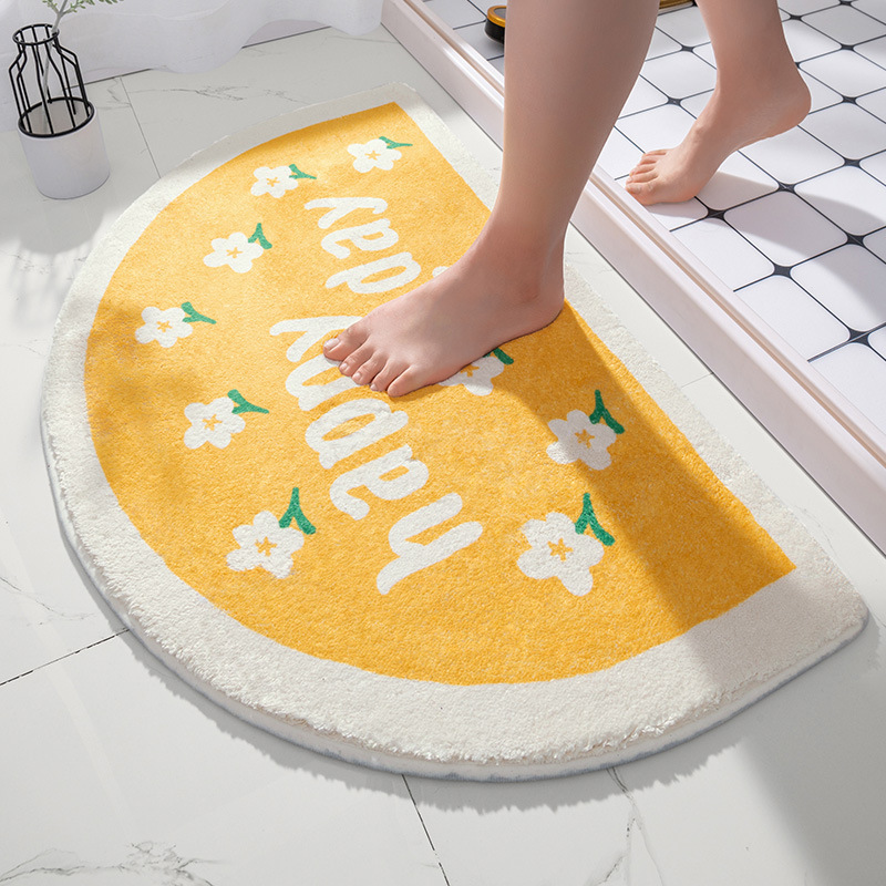 クロスボーダー半円トイレマット浴室吸水ドアマットマットトイレ滑り止めカーペット家庭用トイレマット|undefined