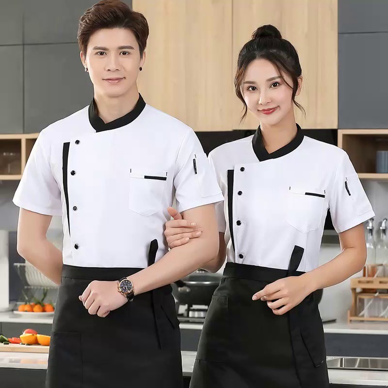 Chef's Work Clothes Men's Kitchen Restaurant Women's Baking Cake Catering Hotel Kitchen's Work Clothes Long Sleeve for Autumn and Winter