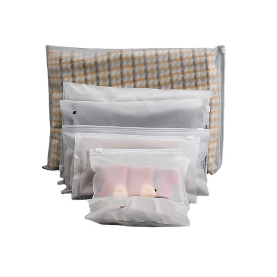 Spot Eva Frosted Zipper Bag CPE Transparent Clothing Self-sealing Zipper Packaging Bag Amazon Clothes Storage Bag