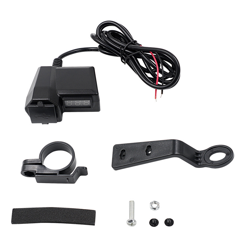 Motorcycle mobile phone charger 3.4A dual usb with cigarette lighter 10-24V with voltage display meter modification accessories