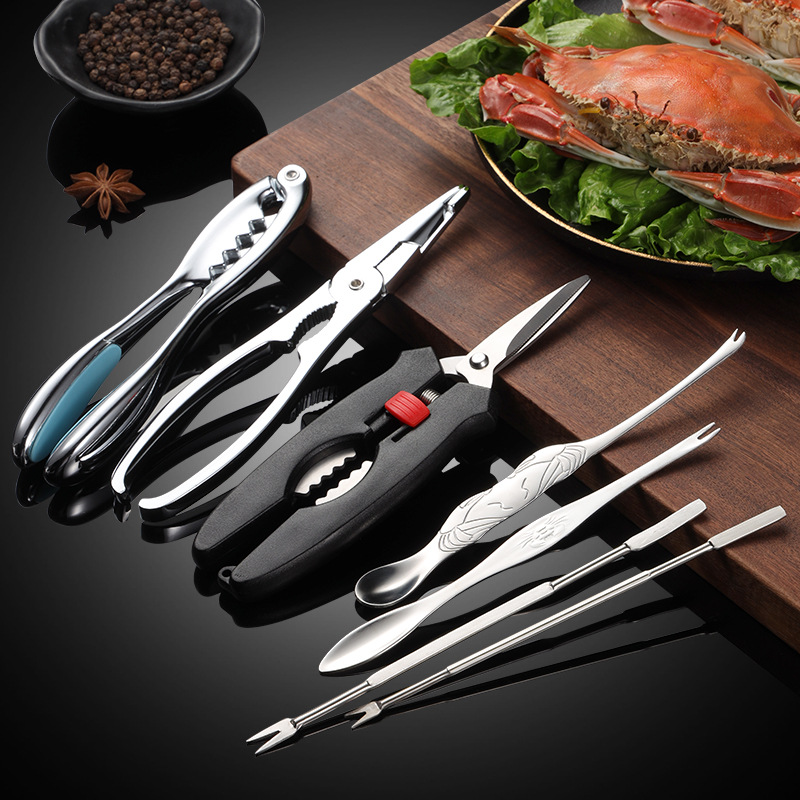 Eight Crab Eating Crab Tools suit 304 Stainless Steel Household Crab Pliers Crab Needle Eating Crab Artifact Hairy Crab Tools