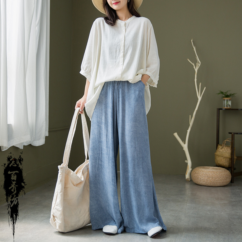 2024 Spring and Summer New Product Nianbaixiu Spinning Women's Shirt 12 Bamboo Sand Wash Soft Casual Single-breasted Litecar Shirt