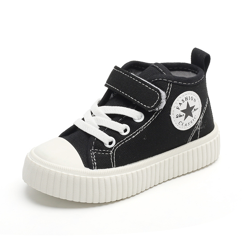 Children's canvas shoes 2024 spring and autumn boys casual shoes new girls board shoes soft bottom baby shoes a generation of hair