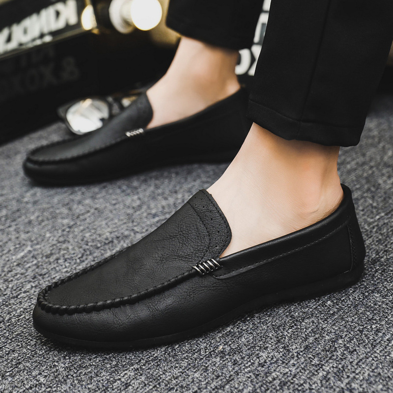 Breathable Spirit Men's Casual Internet Popular Men's Business Soft Leather Men's Shoes Leather Top Simple Style Lefu Shoes Fashion